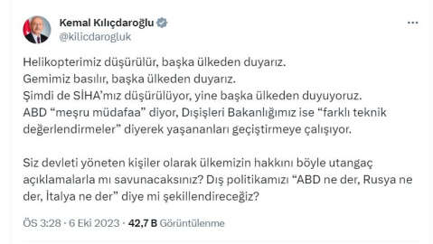 Kılıçdaroğlu: Ülkemizin hakkını böyle utangaç açıklamalarla mı savunacaksınız 