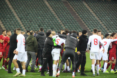 Türkiye U21 - Sırbistan U21 maçının ardından arbede yaşandı